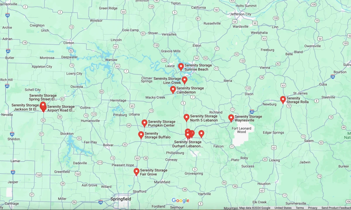 Serenity Locations on Google Map